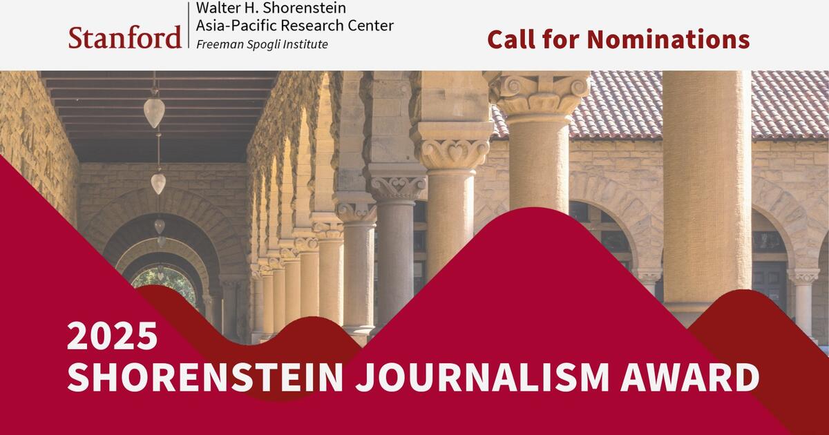 2025 Shorenstein Journalism Award Open to Nomination Entries FSI