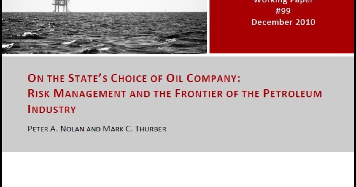 On the State's Choice of Oil Company Risk Management and the Frontier
