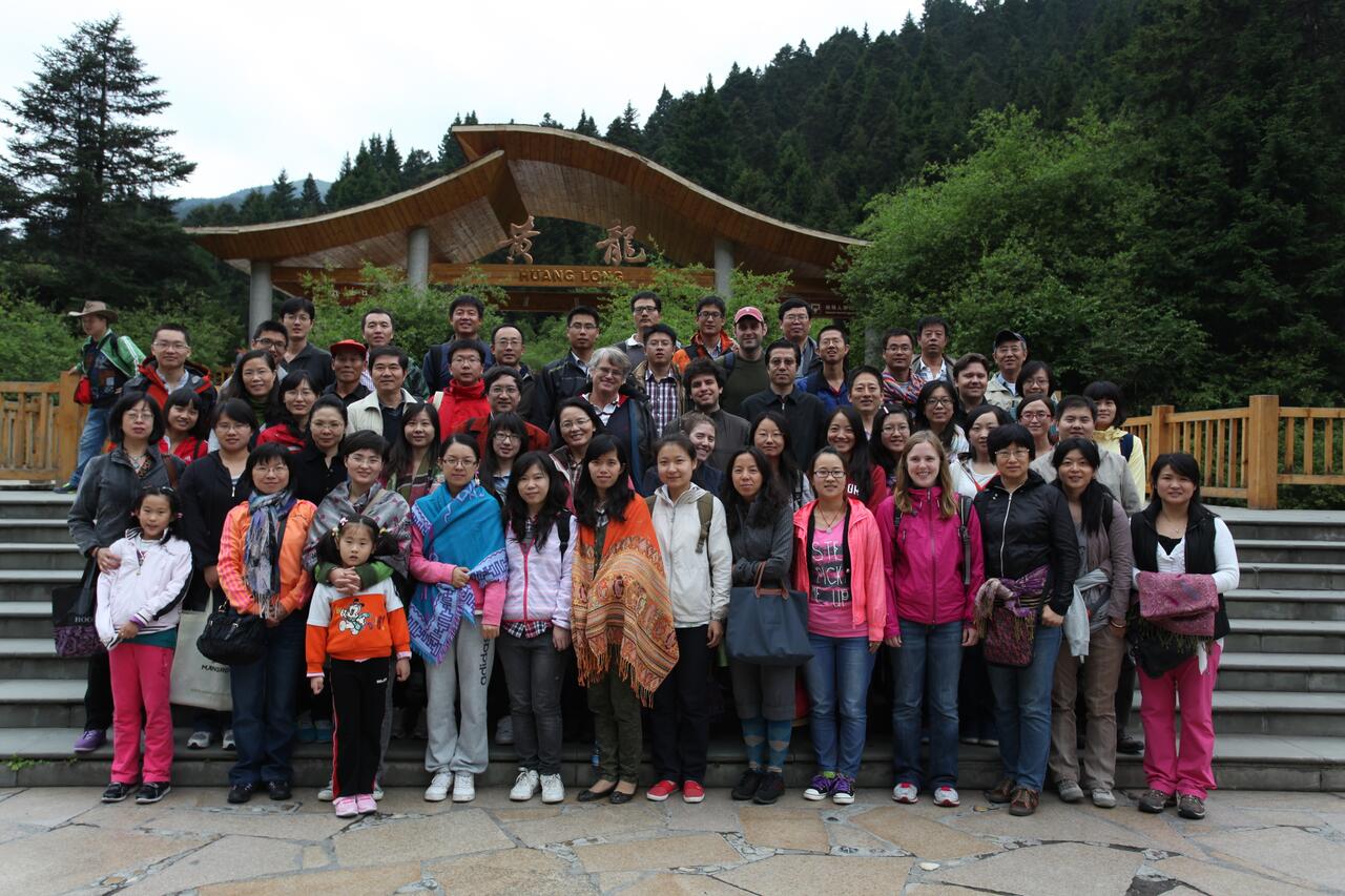 Group photo of enumerators doing fieldwork in rural China.