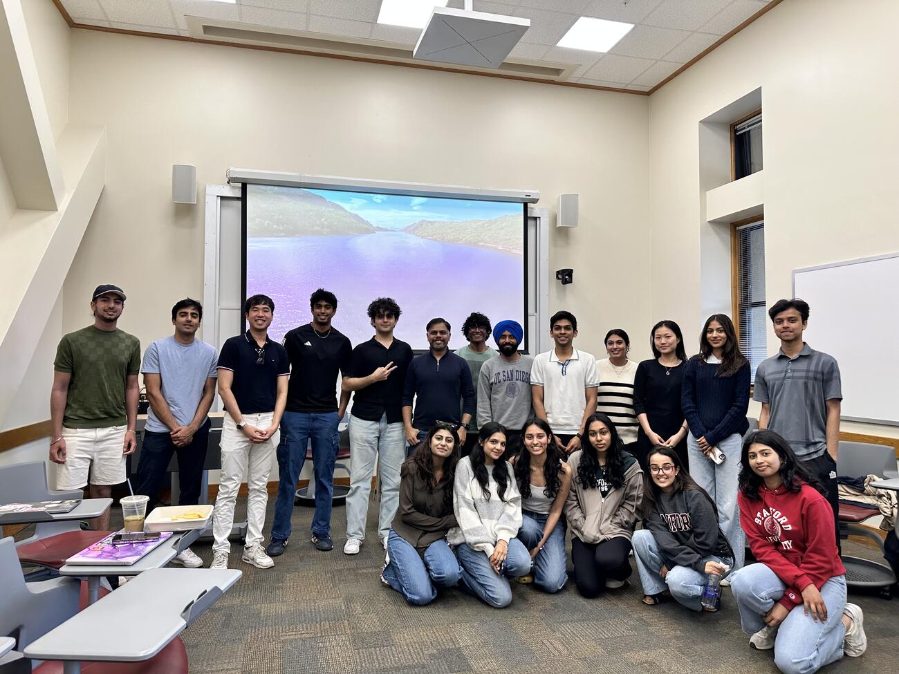 A group photo of students from the Stanford Indo-Pak Dosti Forum.