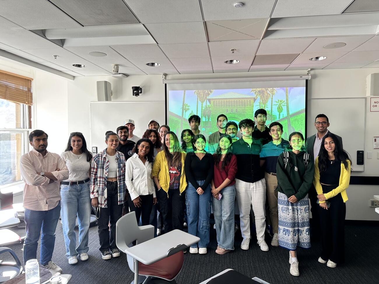 A group photo of students from the Stanford Indo-Pak Dosti Forum.