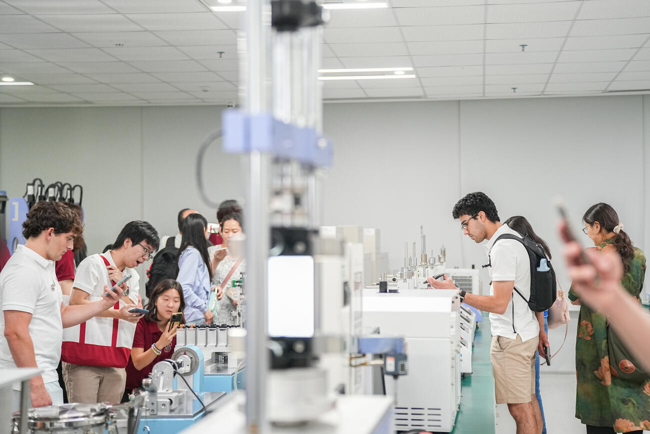 Students tour a tech company in China.