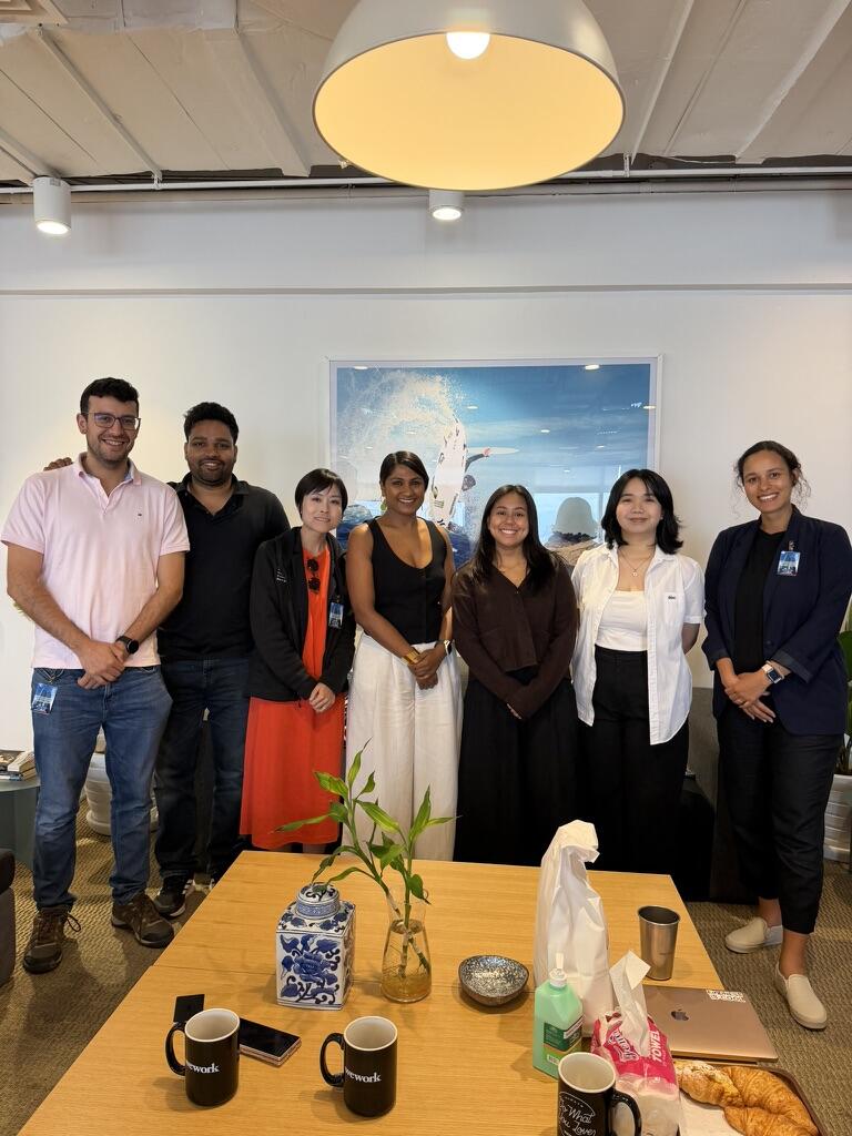 MIP students Amit Sheoran, Jennifer Eyen, Oluwafunmibi Asunmonu, Santiago Paz Ojeda, and Yukiko Ueda with their partners at the Asian Development Bank in the Philippines.