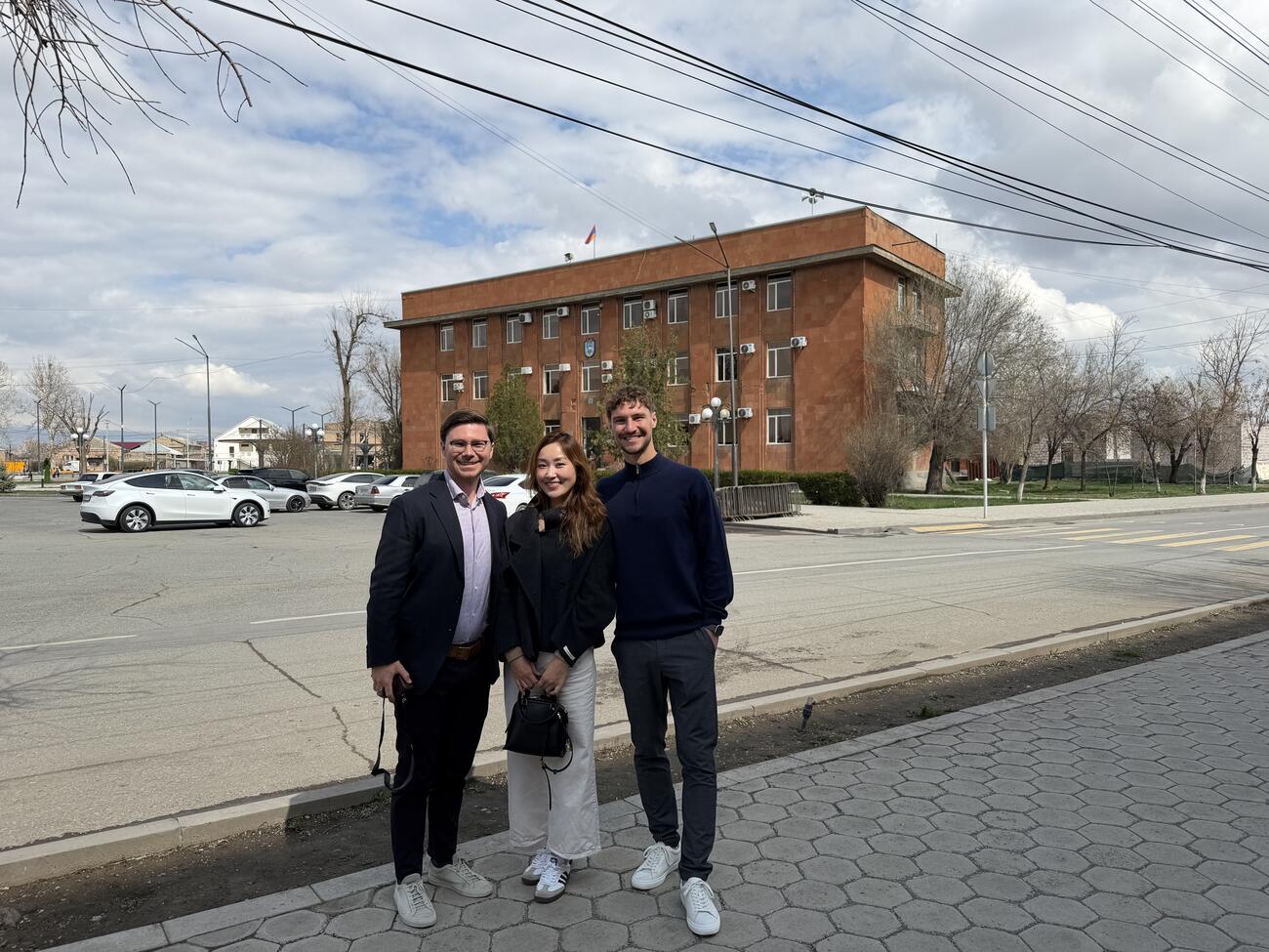 MIP students Tennyson Teese, Elena Kim, and Nik White in Scranton, Pennsylvania.