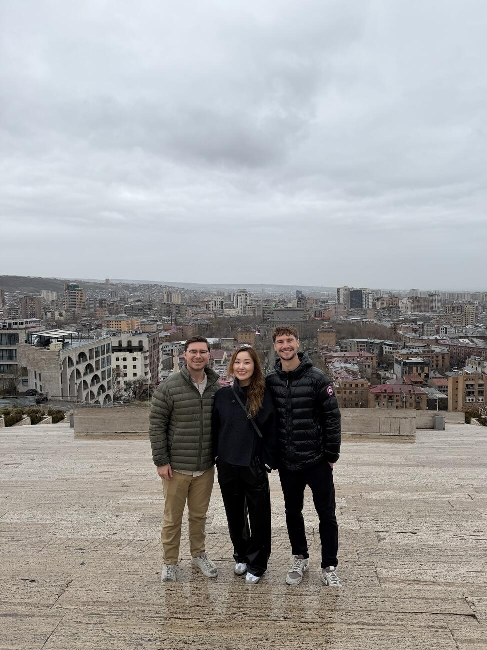 MIP students Tennyson Teece, Elena Kim, and Nik White in Armavir, Armenia, the sister city of Scranton, Pennsylvannia.