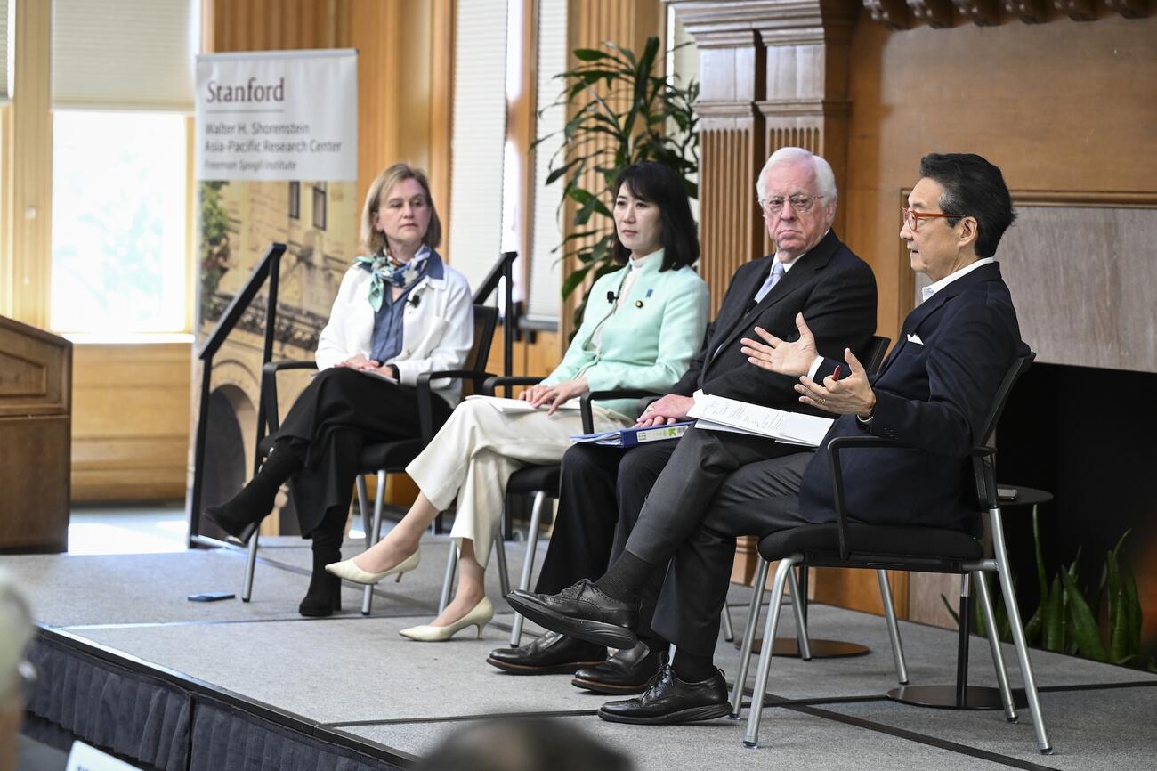 Katherine (Kemy) Monhan, Rui Matsukawa, Tom Schieffer, and Victor Cha at a panel discussion.