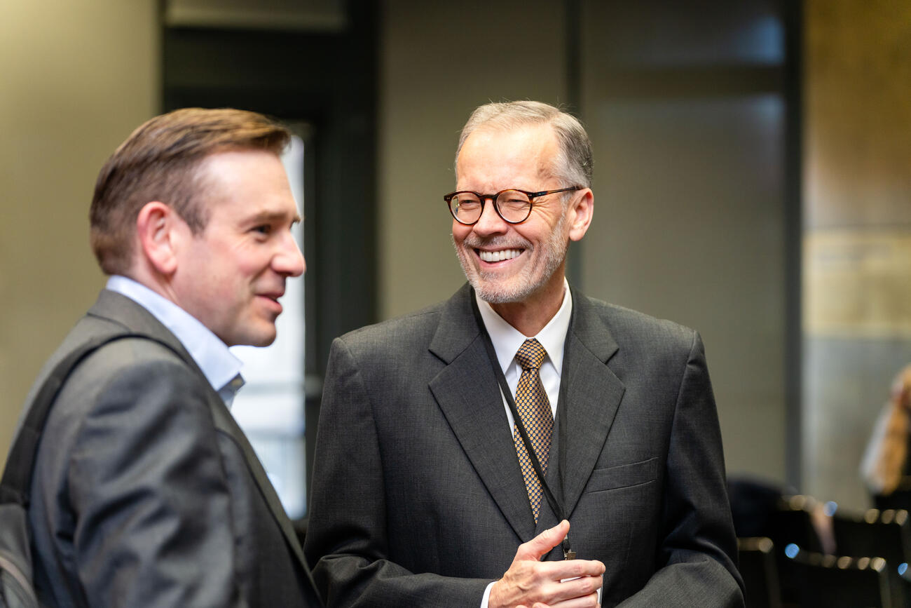 Kharis Templeman and W. Brent Christensen in conversation during the "Visions of Taiwan's Future" conference.