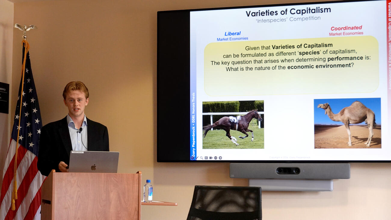 Garry Piepenbrock presents his honors thesis