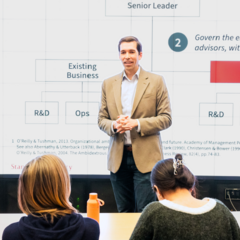 Dr. Eric Volmar teaching the new Stanford Gordian Knot Center course Entrepreneurship Inside Government.