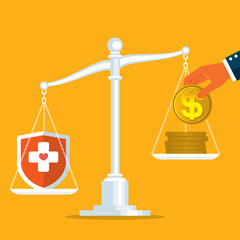 An illustration of balancing health with costs
