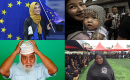 collage of Muslims in different parts of the world