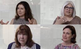 collage of 4 professors giving video lectures