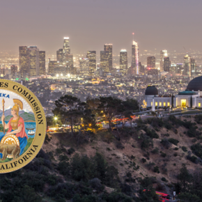 LA skyline with CPUC logo
