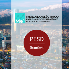 PESD and Me3 logos over Santiago skyline