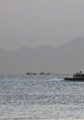 A Taiwan Coast Guard ship off the Matsu Islands, where broken subsea cables highlighted the vulnerability of Taiwan's digital infrastructure.  