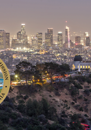 LA skyline with CPUC logo