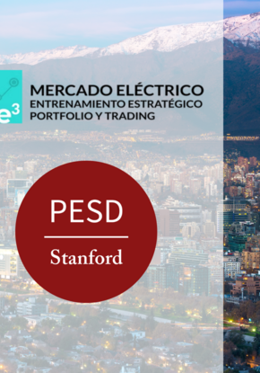PESD and Me3 logos over Santiago skyline