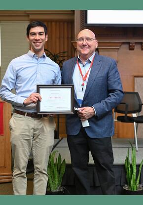 Nathan Lo accepts 2026 Rosenkranz Prize from Doug Owens