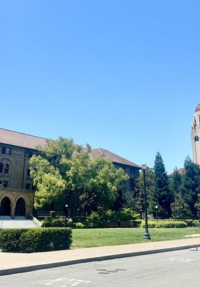 encina hall and hoover tower on Stanford campus