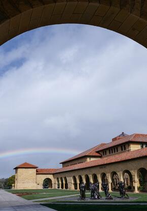 rainbow on stanford campus