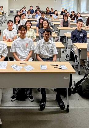 classroom full of students seated at desks