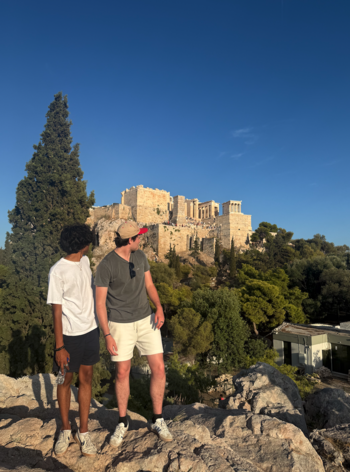 Ceva and a friend at the Acropolis