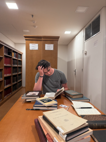 Hard at work in the library