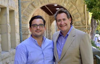 Mike Baiocchi, left, and Ricky Rosenkranz, whose family established the Rosenkranz Prize in 2009 for young researchers working on global health policy.