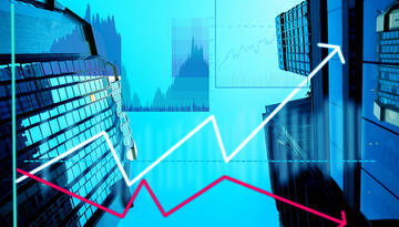 Graphic showing divergent data