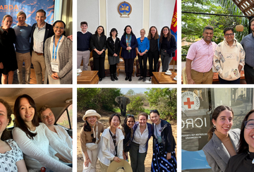A collage of group photo from the capstone internship projects from the Ford Dorsey Master's in International Policy Class of 2025.