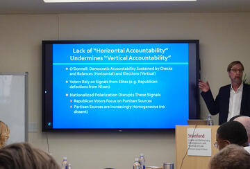 Paul Pierson presented his research in a CDDRL seminar on May 22, 2025.