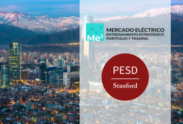 PESD and Me3 logos over Santiago skyline