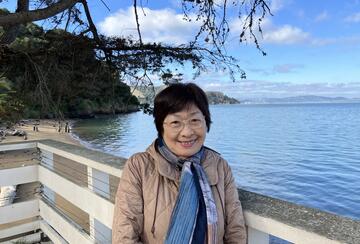 person standing at the Angel Island