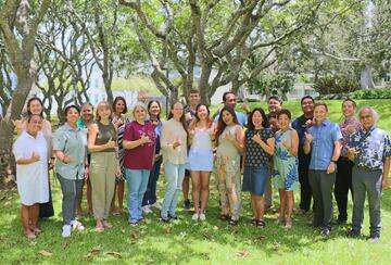 group of people standing outside