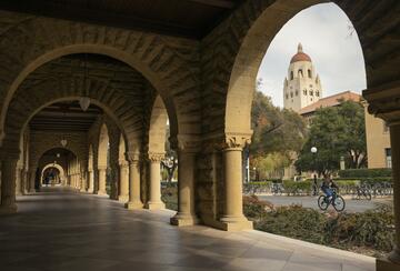 Hoover Tower from the quad