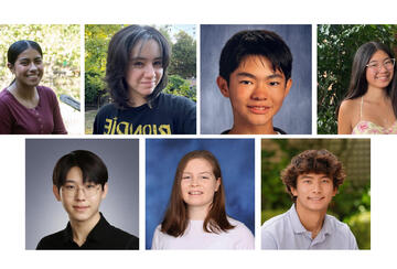 headshots of seven students