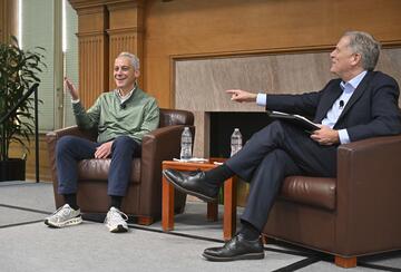 Rahm Emanel in a fireside chat with Michael McFaul.