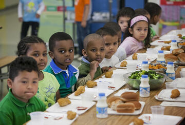 Students sit for school lunch at an elementary school in Silver Spring, Maryland. | Getty Images