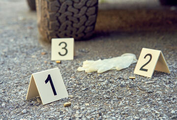 Evidence at the crime scene.