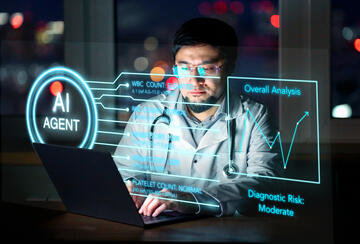 A photo illustration of an AI Agent for healthcare