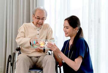 Nurse and Patient using AI to explain medical tests