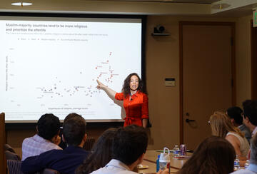 Alice Evans presented her research in a CDDRL seminar on May 21, 2026.