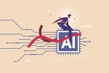 An illustration of AI in the workplace
