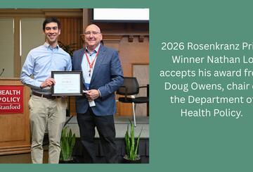 Nathan Lo accepts 2026 Rosenkranz Prize from Doug Owens