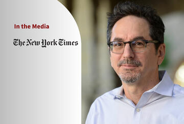 Portrait photo of Matthew Kohrman and logo of the New York Times with text "In the Media."