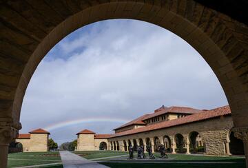 rainbow on stanford campus