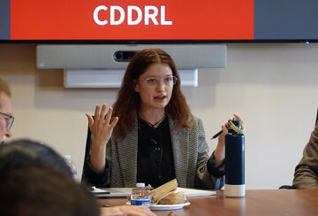 Emily Russell presented her research in a CDDRL seminar on September 24, 2026.