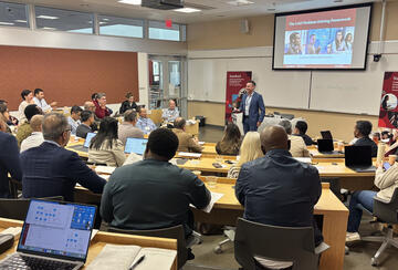 Michael Bennon addressing participants during the August 2026 LAD course titled “Public-Private Partnerships and Public Policy for Infrastructure.”