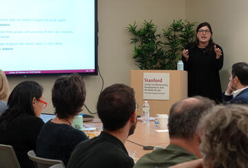 Frances Cayton presented her research in a CDDRL seminar on October 1, 2026.