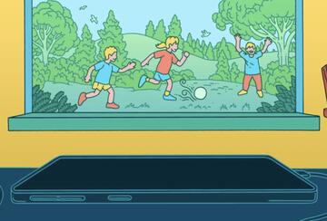 Illustration of children playing outdoors